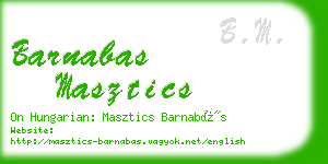 barnabas masztics business card